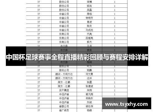 中国杯足球赛事全程直播精彩回顾与赛程安排详解